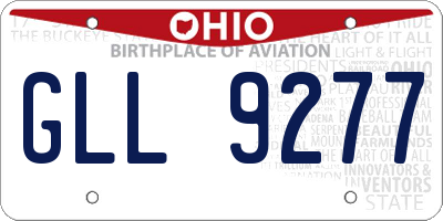 OH license plate GLL9277
