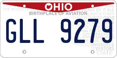 OH license plate GLL9279
