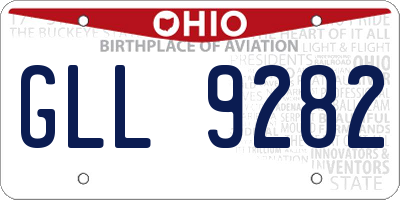 OH license plate GLL9282