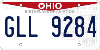 OH license plate GLL9284