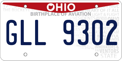OH license plate GLL9302