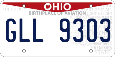 OH license plate GLL9303