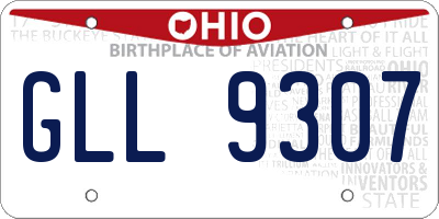 OH license plate GLL9307