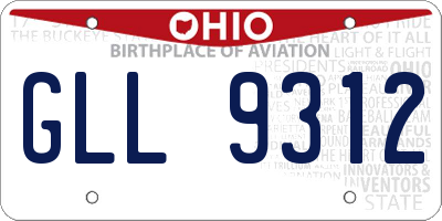 OH license plate GLL9312