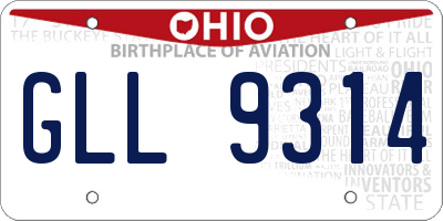 OH license plate GLL9314