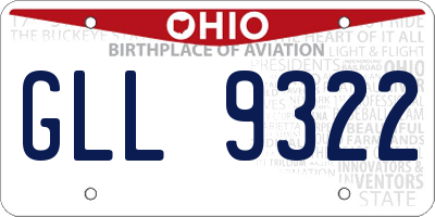 OH license plate GLL9322