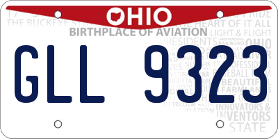 OH license plate GLL9323