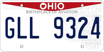 OH license plate GLL9324