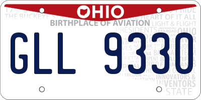 OH license plate GLL9330