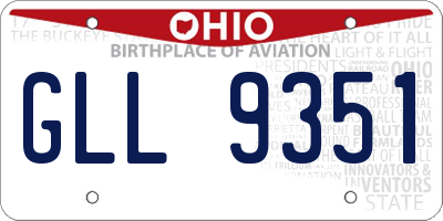 OH license plate GLL9351