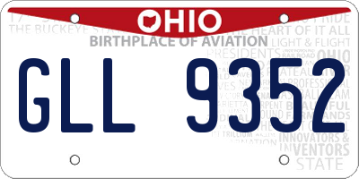 OH license plate GLL9352