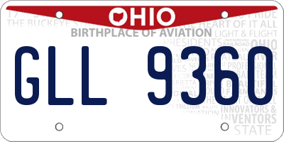 OH license plate GLL9360