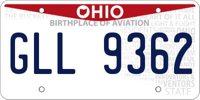 OH license plate GLL9362
