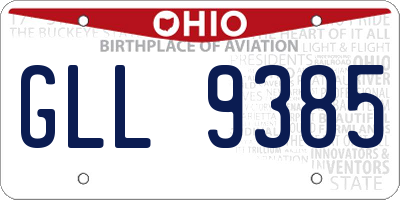 OH license plate GLL9385