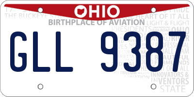 OH license plate GLL9387