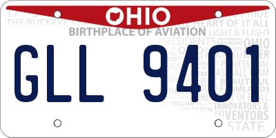 OH license plate GLL9401