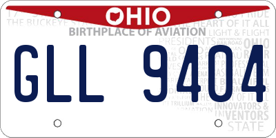 OH license plate GLL9404