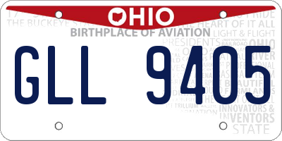 OH license plate GLL9405