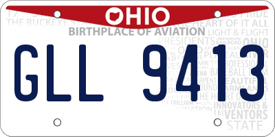 OH license plate GLL9413
