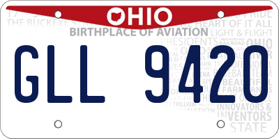 OH license plate GLL9420