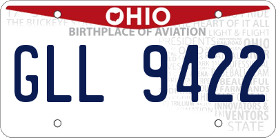 OH license plate GLL9422