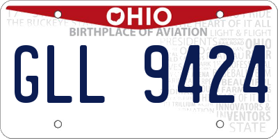 OH license plate GLL9424