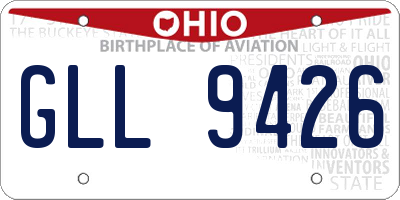 OH license plate GLL9426