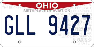 OH license plate GLL9427