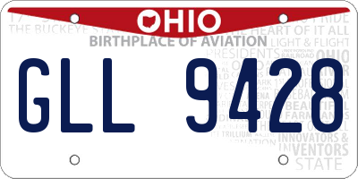 OH license plate GLL9428