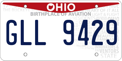 OH license plate GLL9429