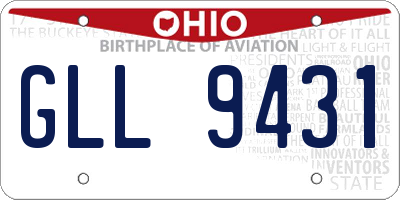 OH license plate GLL9431