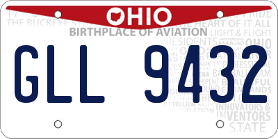 OH license plate GLL9432