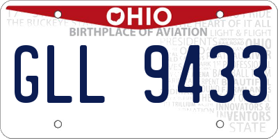 OH license plate GLL9433