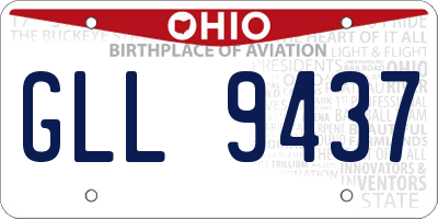 OH license plate GLL9437