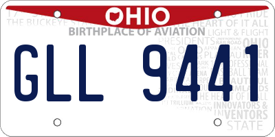 OH license plate GLL9441