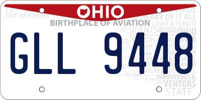 OH license plate GLL9448