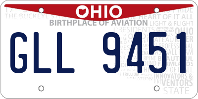 OH license plate GLL9451