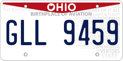 OH license plate GLL9459