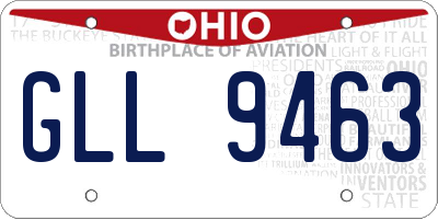 OH license plate GLL9463