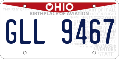 OH license plate GLL9467