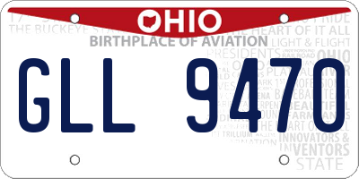OH license plate GLL9470