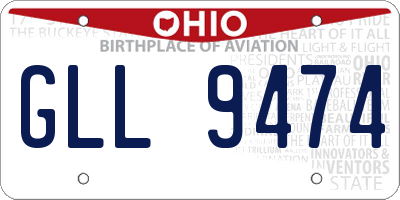 OH license plate GLL9474