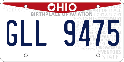 OH license plate GLL9475