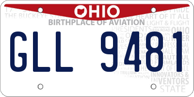 OH license plate GLL9481