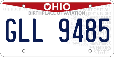 OH license plate GLL9485