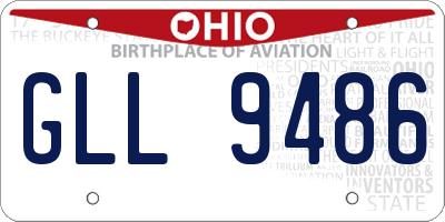 OH license plate GLL9486