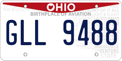 OH license plate GLL9488