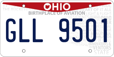 OH license plate GLL9501