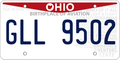 OH license plate GLL9502