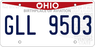 OH license plate GLL9503